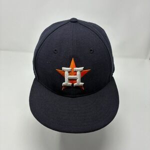 New Era Houston Astros Navy Blue Low Profile 59FIFTY Fitted Hat Size 7 5/8 MLB